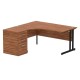 Rayleigh Ergonomic Corner Desk With 600mm Deep Pedestal - Cantilever Frame